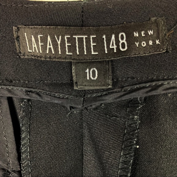 Lafayette 148 Black Slacks Wool Elastane Blend Dress Trouser Sz 10 - Picture 3 of 10